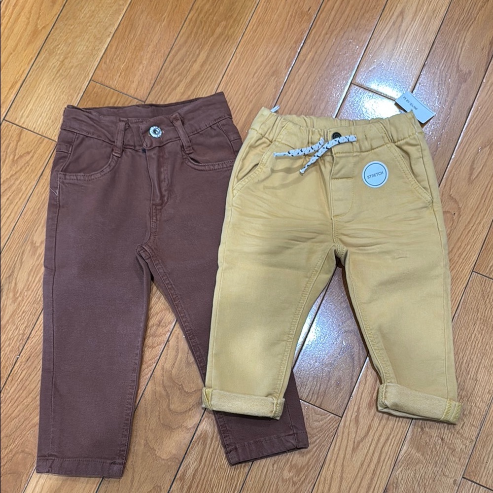 Kids Brown and Tan Bottoms Set